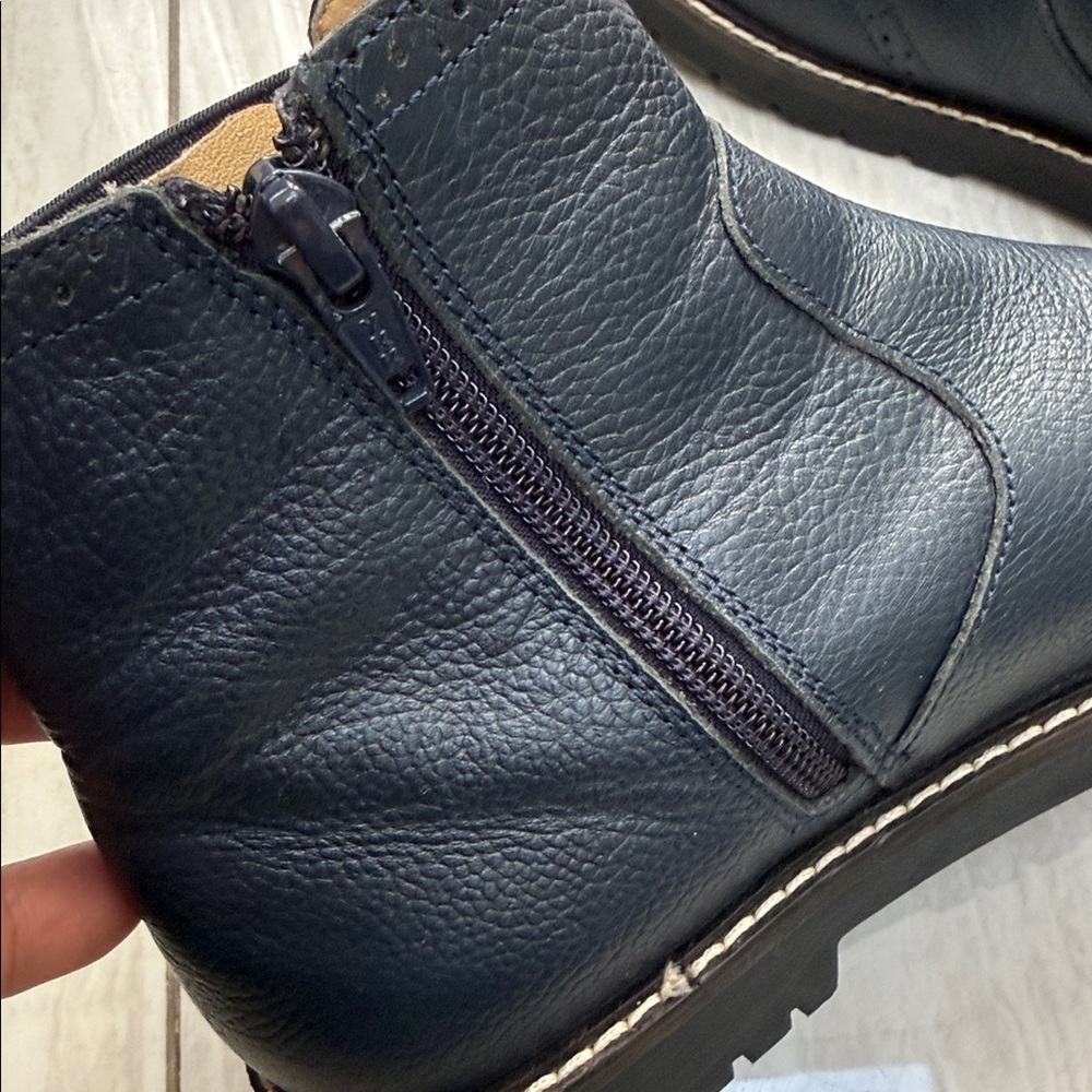 Mini Boden Navy Leather Chelsea Boots - Picture 4 of 7